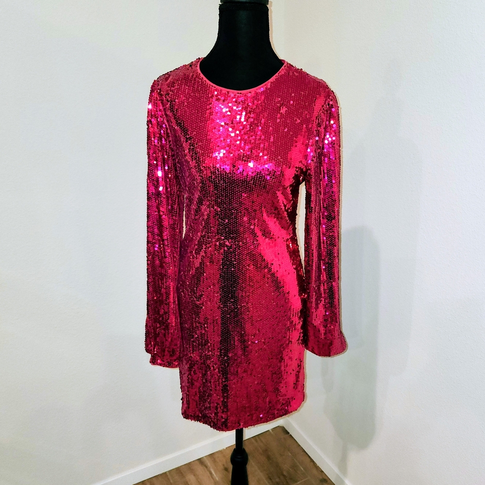 Vici Pink Sequin Mini Dress